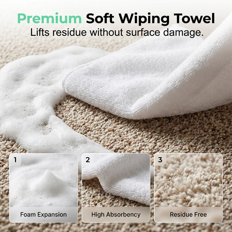 🔥Limited Time Promotion 76% OFF🔥Waterless Carpet Foam Stain Remover with Towel
